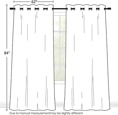 SimpleHome White 100% Blackout Curtains Room Darkening Living Room 84 Inch | - Image 2