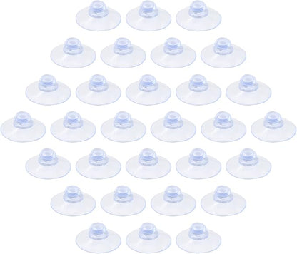 30 Pack Clear PVC Plastic Suction Cups, Anti-Collision, Transparent, Without by Qjaiune