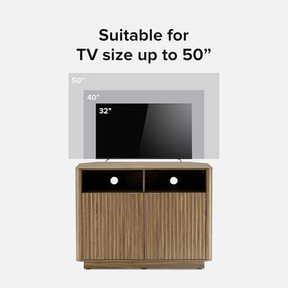 mopio Brooklyn Corner Storage Cabinet, Mid Century Modern Buffet, Entertainment - Image 5