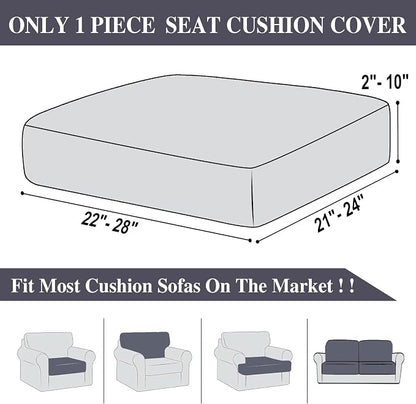 LA MEACK Couch Cushion Cover Seat Cushion Cover Stretch Armchair Cover Separate - Image 6