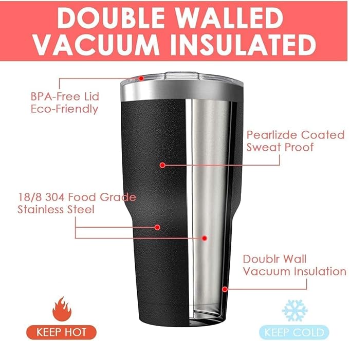 30oz Stainless Steel Travel Mug with Lid, 12 Pack Double Wall Vacuum Insulated Bulk Tumbler, Powder Coated Coffee Cup Suitable for Vehicle Cup Holders