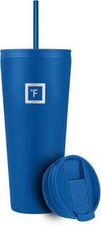 IRON °FLASK Classic Tumbler - Vacuum Insulated Stainless Steel Water Bottle, Double Walled, Drinking Cup, Insulated Travel Mug (Cobalt, 32 oz Solid Lid)