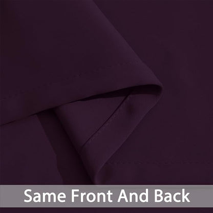 Yakamok Room Darkening Curtains 52x63 inch Length Dark Purple-Living Room | 2 - Image 7