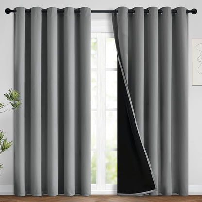 Yakamok Grey Blackout Curtains 96 Inches Long by Yakamok