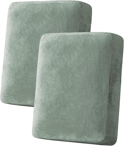 H.VERSAILTEX Velvet Stretch Couch Cushion Cover Plush Cushion Slipcover by HVERSAILTEX