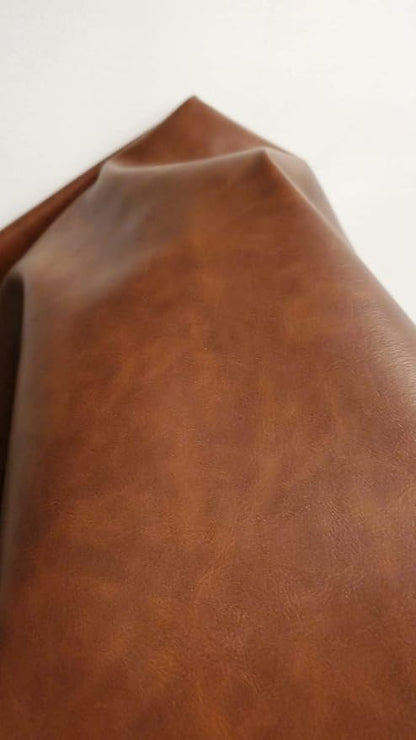 NAT Leathers | Tan Mid Brown Soft Faux Vegan Leather PU | 5 Yards Cut by The - Image 3