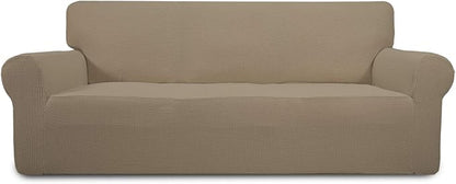 Easy-Going Stretch Oversized Sofa Couch Slipcover Washable Natural | 1-Piece by Easy-Going