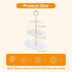 Hoedia 3 Tier Cupcake Stand Tower, Plastic White Cup Cake Holder for Dessert stands, Tiered Serving Tray for Tea Party, Birthday Party, Wedding Decor and Baby Shower(Round Wave)