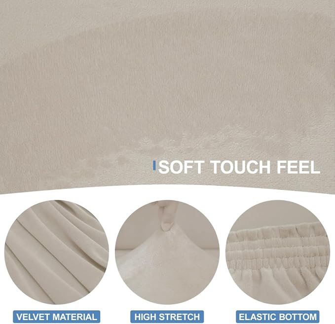 CUCRAF T Cushion Sofa Cover 4 Piece Slipcovers, Soft Thick Velvet Couch Cover - Image 3
