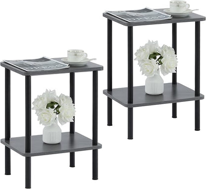 Apicizon 2 Tier End Table Set of 2, Boho Side Table by APICIZON