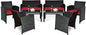 Tangkula Patio Wicker Conversation Furniture Set, Patiojoy Sofa & Table Set w/4 by TANGKULA