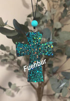 【300+ Design Optional】 Fuehbur Cross Pendant Freshie Mold, Silicone Epoxy Resin Molds for Car Freshies, Aroma Beads, Soap Candle Pendant Mould-Oven Safe