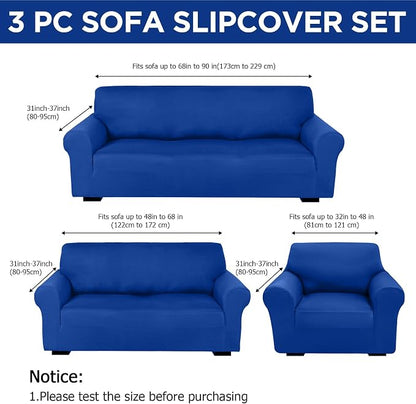 Peryiter 3 Pcs Couch and Loveseat Covers Set Sofa Cover - Image 2