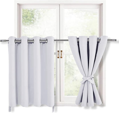 RV Blackout Curtains for Bedroom, 52 x 30 Inches Long Greyish White | Thermal by Hiasan