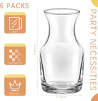6 Pack Single Serving Wine Carafe Glass Small Mini Carafe Individual Wine Refill Decanter for Dinner Parties Tastings Bars Restaurants (6.5 oz)