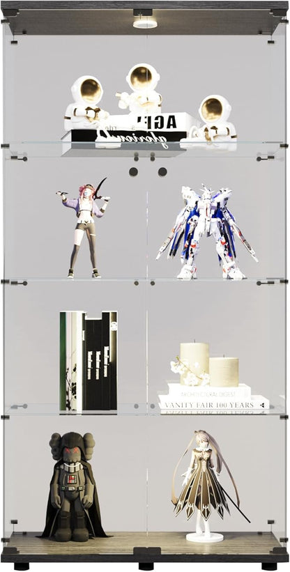 FLYMUHJIA 4-Shelf Tempered Glass Display Cabinet by FLYMUHJIA