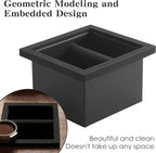 Stainless Steel Coffee Ground Knock Box Chute, Built-in Desktop Waste Bucket, Bottomless Knocking Residue Box