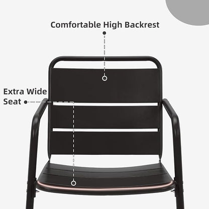 MELLCOM Patio Chairs Set of 2, Small Patio Furniture Set - Image 7