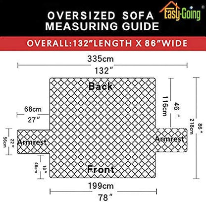 Easy-Going Reversible Couch Cover, 3 Cushion Sofa, Taupe/Ivory | Machine - Image 7