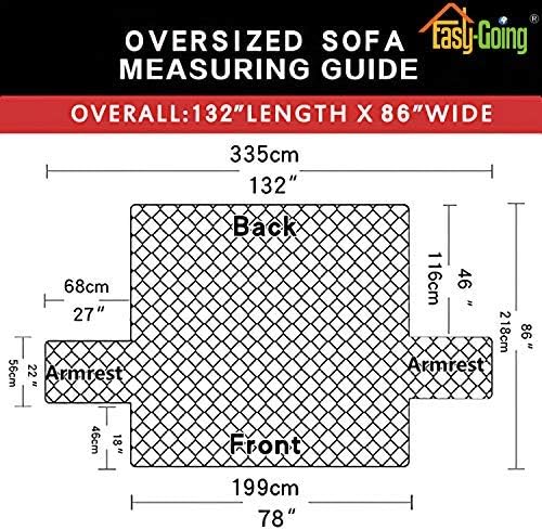 Easy-Going Reversible Couch Cover, 3 Cushion Sofa, Coffee/Ivory | Machine - Image 7