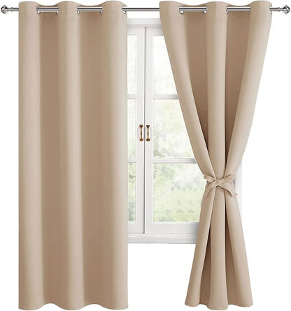 Blackout Curtains for Bedroom 38 x 63 Inches Length, Window Curtains for Living by Hiasan