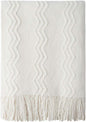BOURINA Off White Throw Blanket 60x80 Inches Throw Textured Solid Soft Sofa by BOURINA
