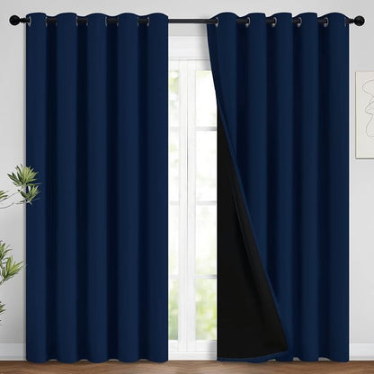 Yakamok 100% Blackout Lined Panels, Room Darkening Thermal Insulated Blackout by Yakamok