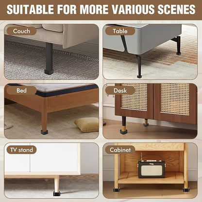 4 Pack Furniture Risers, Ajustable Bed Lifts Rrisers, 1 Inch Stackable Heavy - Image 3