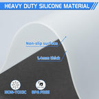 Warome Silicone Mat,36"x 23.6" Table Protector Craft Mat for Painting, Clay, Projects, Arts and Crafts, Soldering and Resin, No Creases Counter Mat-White Translucent