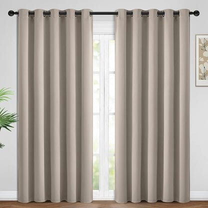 Yakamok Room Darkening Curtains 62x96 inch Length Natural-Living Room | 2 panels by Yakamok