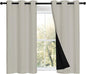 NICETOWN Natural 100% Blackout Curtains 45 inches Long, 2 Thick Layers by NICETOWN
