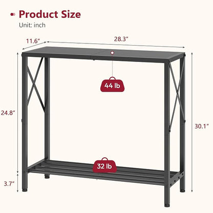Tajsoon Small Entryway Table, 2-Tier Narrow Consle Table - Image 3