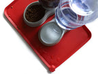 Hoki Found Large Silicone Non-Slip Pet Dog Cat Bowl Mats - Waterproof Dog Cat Food Mats - Classic Red