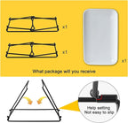 HAPPY KIT 12 Inch 2 Tier Serving Tray,Tiered Tray Stand with Freely Combinable Rack,Serving Platter for Appetizer Steak Chips Dessert, Black
