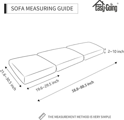 Easy-Going Stretch 3 Pieces Couch Cushion Cover - Image 3