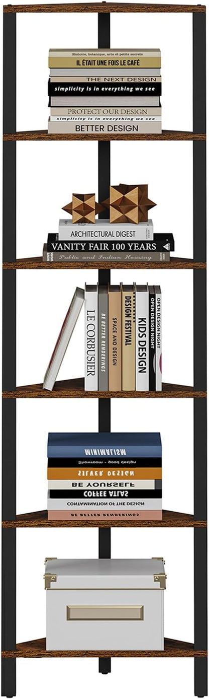 TUTOTAK Corner Shelf, 6-Tier Corner Bookshelf - Image 9