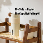 KISKIS Cup Mug Holder Wooden & bamboo look, Non-Slip Coffee Cup Rack Organizer, Bathroom Stand Storage Shelf with 2 Tier, Kitchen Countertop Spice Rack