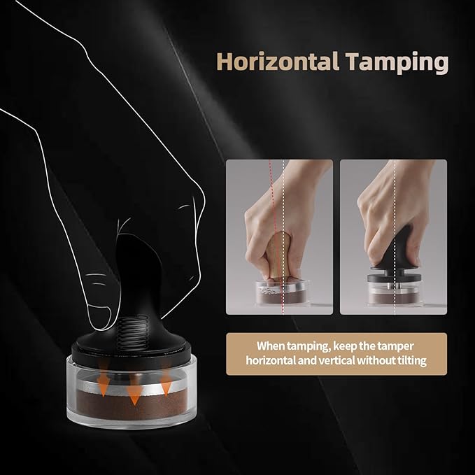 MHW-3BOMBER 49mm Espresso Tamper Tool, 2 Spring Loaded Coffee Tamper, Auto-Leveling Tamper Without Tilting,49.7mm Ripple Tamper, T7117T