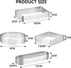 Guowall Stainless Steel Cake Ring, Multi Shaped Fruit Tarte Crust, Square Rectangle Round Oval Shape Pastry Food Ring Nonstick DIY Baking Tools - 8pcs