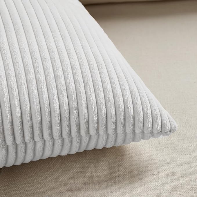 Fancy Homi 2 Packs White Long Lumbar Decorative Throw Pillow Covers 16x24 Inch - Image 4