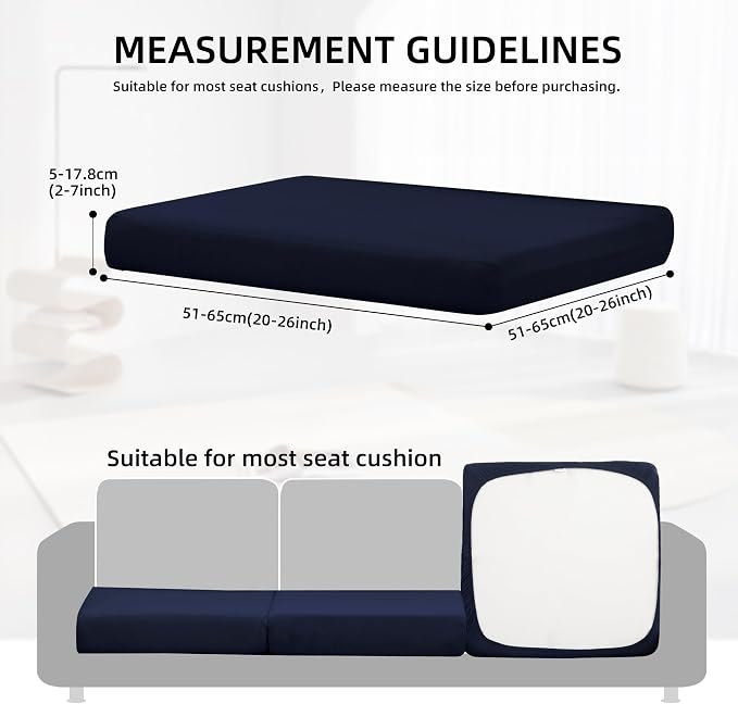 8Pcs Outdoor Cushion Covers, Elastic Patio Cushion Covers | Washable, - Image 2