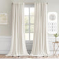 MIULEE Ivory Back Tab Blackout Curtains 52x120 Inch Long 2 Panels Set | Rod by MIULEE