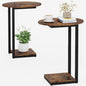 Hosfais Small Side Table Set of 2, C-Shaped Wood Sofa End Table by HosfaisHome