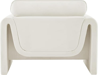 Meridian Furniture 199Cream-C Sloan Collection Modern | Contemporary Velvet - Image 4
