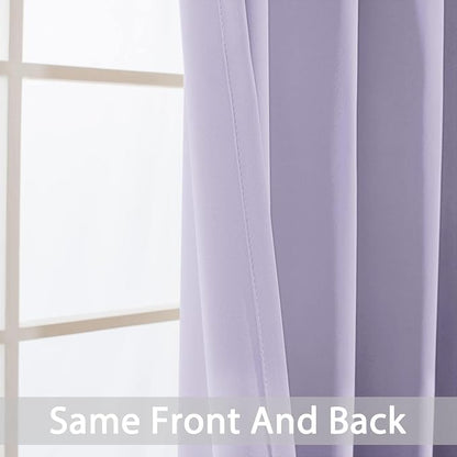 Yakamok Room Darkening Curtains 42x72 inch Length Lilac-Living Room | 2 panels - Image 5