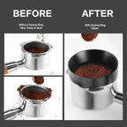 1pc Espresso Dosing Funnel 51/53/58mm Coffee Dosing Ring Aluminum Espresso Distribution Coffee Tool For Home Coffee Bar Shop College Dorm Room Apartment Essential Coffee Accessories (53mm, Black)