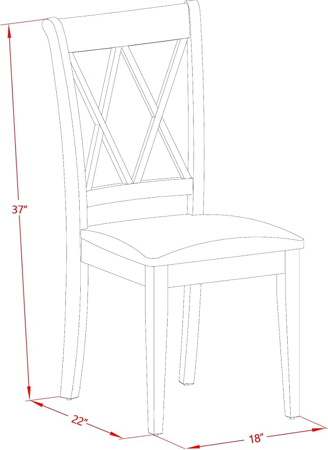 East West Furniture CLC-BLK-W Clarksville Dining Chairs - Image 3