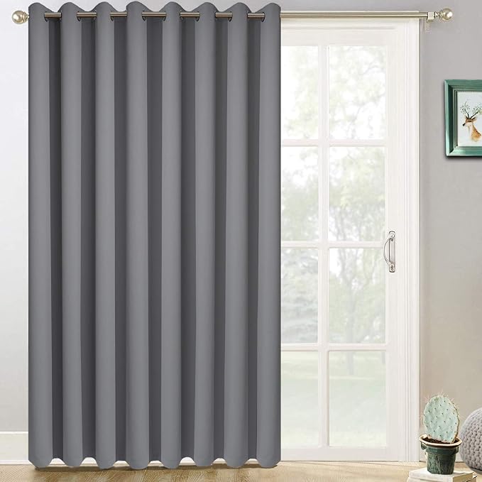 Yakamok Grey Room Darkening Curtains 84 inch Gray Sliding Door Drapes | 1 by Yakamok