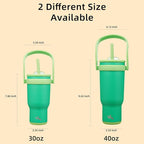 30 oz Tumbler with Side Handle, Insulated Water Bottle with Straw and 2 in 1 Lid, Stainless Steel Cup Travel Coffee Mug for Sports Office Gym,Olive Green