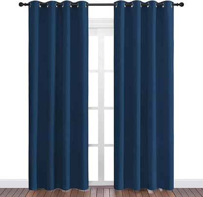 NICETOWN Moroccan Blue Blackout Curtains 86" Long, 2 Pieces - Image 2